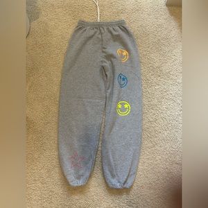 Custom Gildan smiley face sweatpants